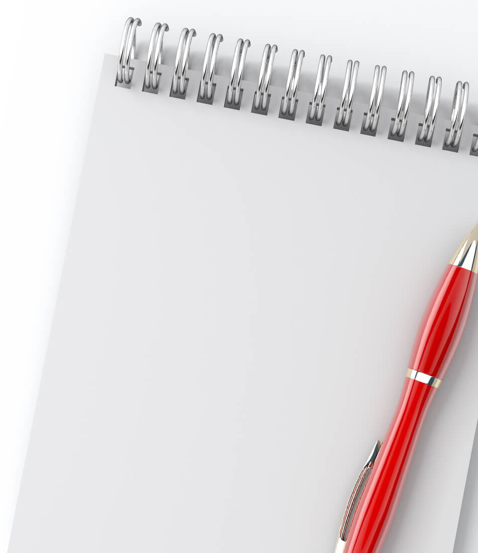 Notebook and pen